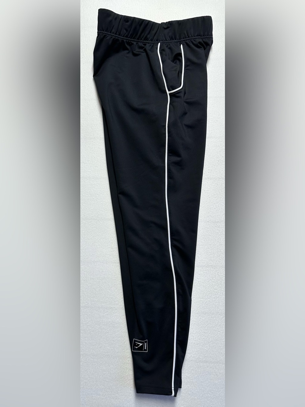 Gymshark Women’s Small Black Slim Fit Track Pants White Piping Athletic - Picture 4 of 5